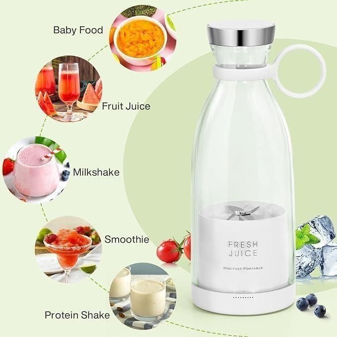 Electric Mini Portable Juicer – 350ml Rechargeable Smoothie Blender